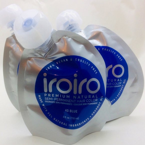 3 Pack Iroiro 40 Blue Semi Permanent Hair Dye - Picture 2 of 4